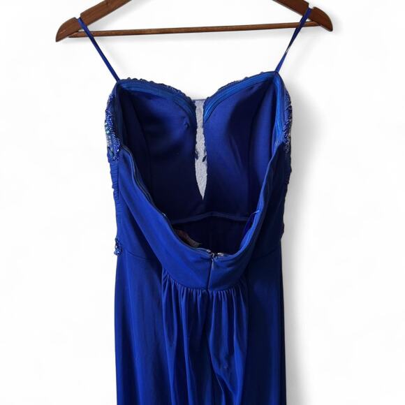 Gorgeous Y2K blue maxi formal dress with bedazzling - Picture 5 of 7